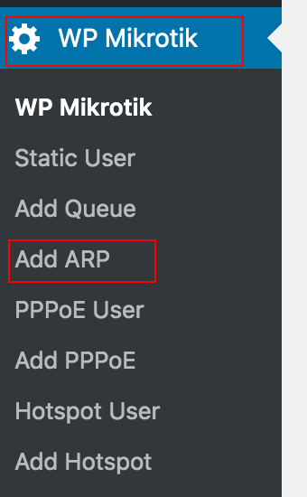 WP Mikrotik ARP Tab